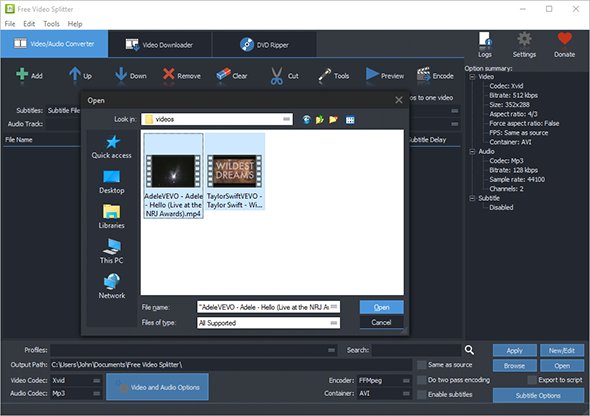Add Video Files Add Video Files